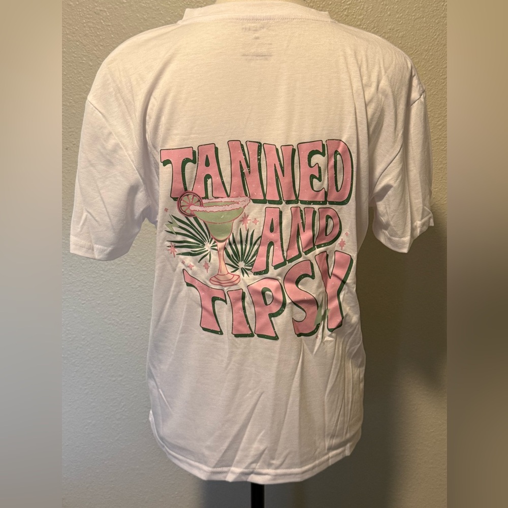NWT Shein “Tanned and Tipsy” tshirt Size M